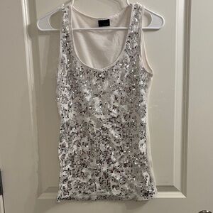 H&M Glittering Silver Tank Top